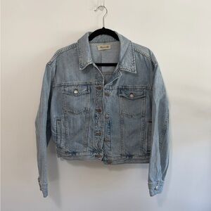 Madewell Light Blue Boxy Crop Denim Jacket